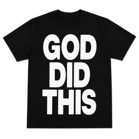 Short Sleeve God Did- Black